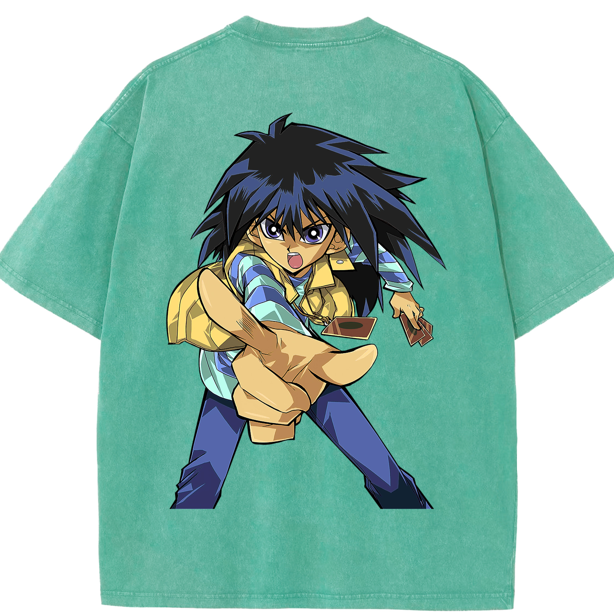 （画像用） 遊☆戯☆王 Yu-Gi-Oh! 綿100% ヴィンテージ風 半袖Tシャツ（背面プリント）